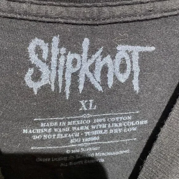 Slipknot Men's Black Cotton Short Sleeve Graphic 2018 Band T-Shirt Size XL - Picture 3 of 11